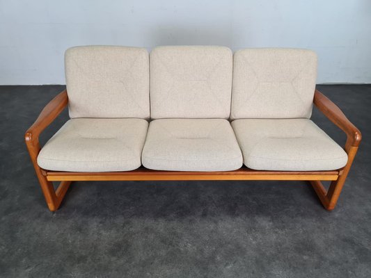 Cream Sofa in Teak attributed to Poul Jeppesen-UYS-1420350