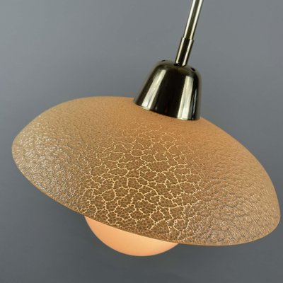 Cream Textured Glass and Brass Pendants, Sweden, 1950s-OE-1750839