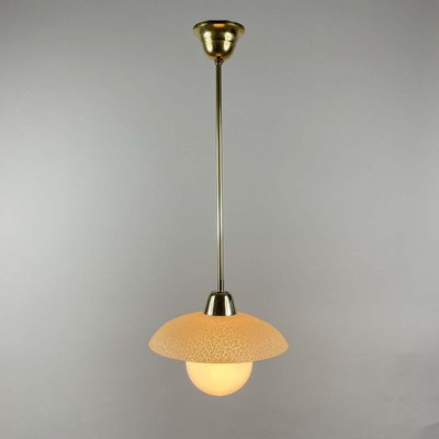 Cream Textured Glass and Brass Pendants, Sweden, 1950s-OE-1750839