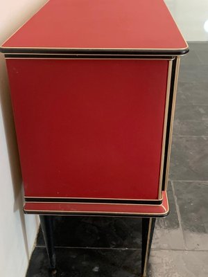 Credenza by Umberto Mascagni Rosso Bordeaux, 1950s-IJR-1706664