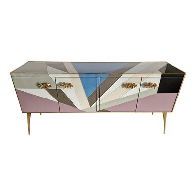 Credenza with 4 Glass Doors, 1990s-BEW-1765096