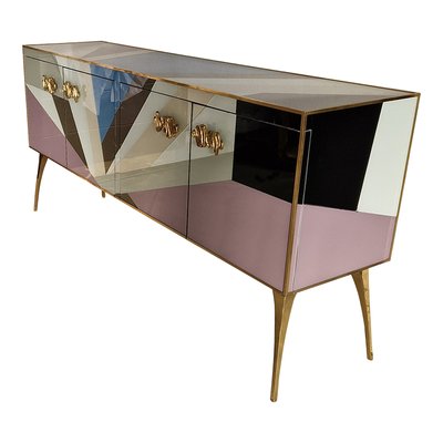 Credenza with 4 Glass Doors, 1990s-BEW-1765096