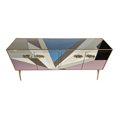 Credenza with 4 Glass Doors, 1990s-BEW-1765096