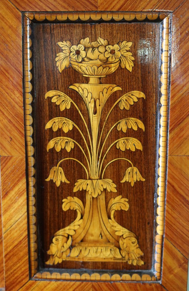 Credenza with Richerly Inlaid Neoclassical Lift, 1990s