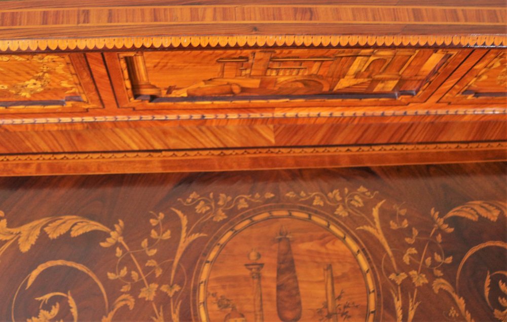 Credenza with Richerly Inlaid Neoclassical Lift, 1990s