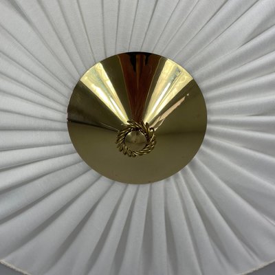 Creme Fabric & Brass Flush Mount by Paavo Tynell Itsu Oy, Finland, 1950s-OE-2023175