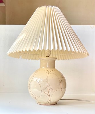 Creme Glaze Ceramic Table Lamp from Herman A. Kähler, 1920s-LCR-1320007