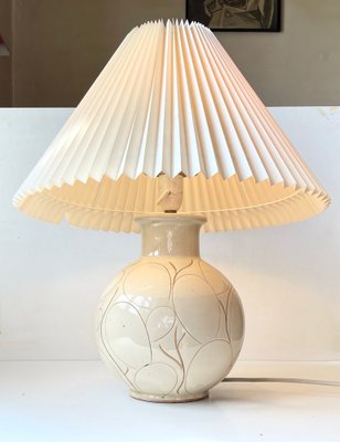 Creme Glaze Ceramic Table Lamp from Herman A. Kähler, 1920s-LCR-1320007