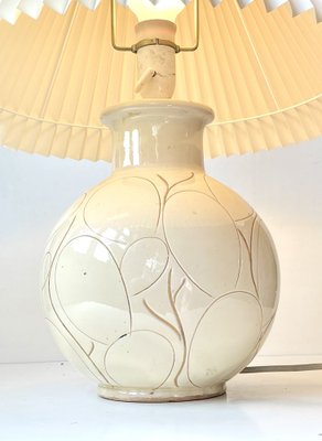 Creme Glaze Ceramic Table Lamp from Herman A. Kähler, 1920s-LCR-1320007