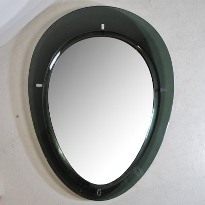 Cristal Art Mirror with Side Frame in Glass, 1950s-JQO-1143627