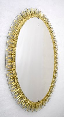 Cristal Art Modern Sholated and Golden Mirror of the Middle of the Century, Italy, 1960s-FER-1220250