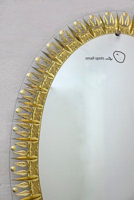 Cristal Art Modern Sholated and Golden Mirror of the Middle of the Century, Italy, 1960s-FER-1220250