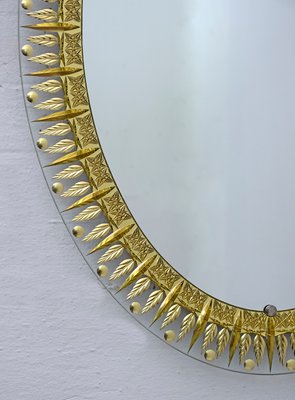 Cristal Art Modern Sholated and Golden Mirror of the Middle of the Century, Italy, 1960s-FER-1220250