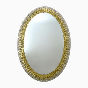 Cristal Art Modern Sholated and Golden Mirror of the Middle of the Century, Italy, 1960s-FER-1220250