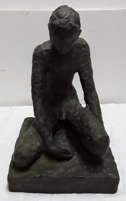 Crouching Male Nude Sculpture by Gustav Hagemann, 1933-HOI-748854