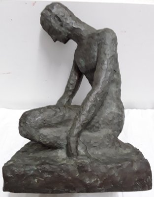 Crouching Male Nude Sculpture by Gustav Hagemann, 1933-HOI-748854