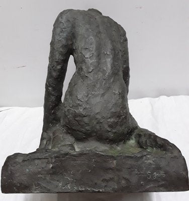 Crouching Male Nude Sculpture by Gustav Hagemann, 1933-HOI-748854