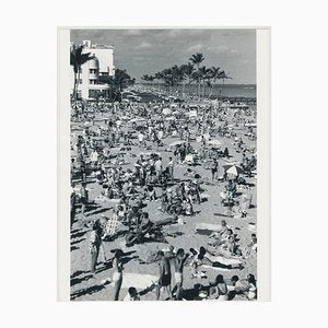 Crowded Beach, Florida, USA, 1960s, Black & White Photograph-DYV-1245436