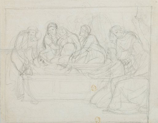 Crucifixion Scene, 19th-Century, Pencil-OJR-1273485