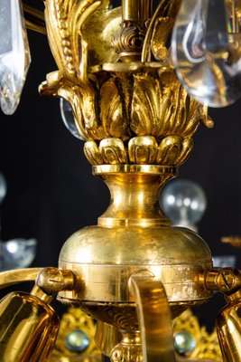 Crystal and Brass Chandelier, Italy, 1930s-MBH-1031855