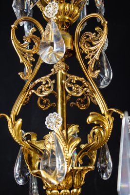 Crystal and Brass Chandelier, Italy, 1930s-MBH-1031855