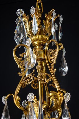 Crystal and Brass Chandelier, Italy, 1930s-MBH-1031855