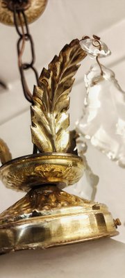 Crystal and Brass Roof Lamp. Spain, 1950s-RGF-1725570