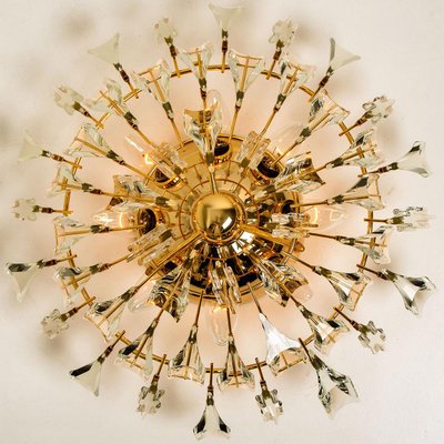 Crystal and Gilded Flush Mount or Sconce by Oscar Torlasco for Stilkronen-VDW-1076473