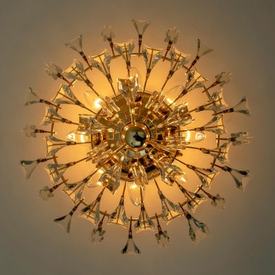 Crystal and Gilded Flush Mount or Sconce by Oscar Torlasco for Stilkronen-VDW-1076473