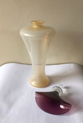 Crystal and Gold Murano Glass Bottle with Cap from Vetreria Anfora, 1986-ECV-655629