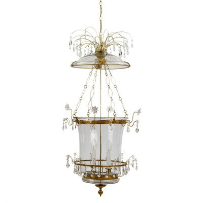 Crystal and Ormolu Mounted 2-Light Lantern, Russia, Early 19th Century-WMV-1767230