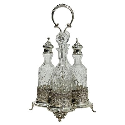 Crystal and Silver Cruet Set by Topazio, Set of 5-UCH-1308888