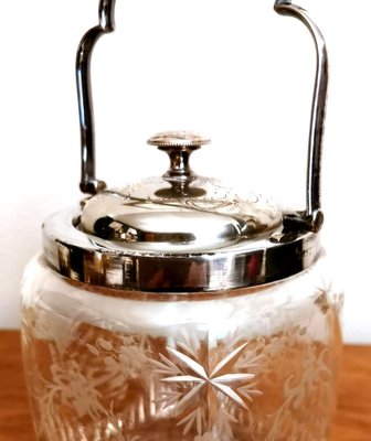 Crystal and Silver-Plated Ice Bucket with Lid from Mappin & Brothers-QRS-1151203