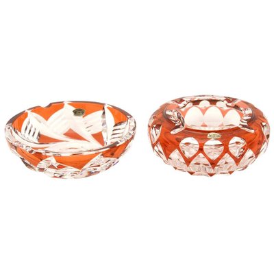 Crystal Ashtray from Val Saint Lambert, Set of 2-MJY-1148688