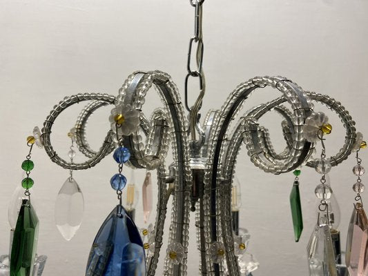 Crystal Beaded Multicolored Chandelier, 1980s-JJC-1820165