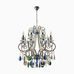 Crystal Beaded Multicolored Chandelier, 1980s-JJC-1820165