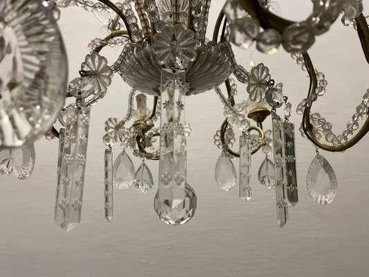 Crystal Beaded Murano Flower Chandelier, 1940s-JJC-1761045