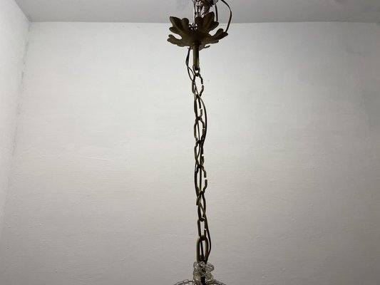 Crystal Beaded Murano Flower Chandelier, 1940s-JJC-1761045