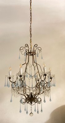 Crystal Beaded Murano Glass Chandelier, 1960s-JJC-1786847