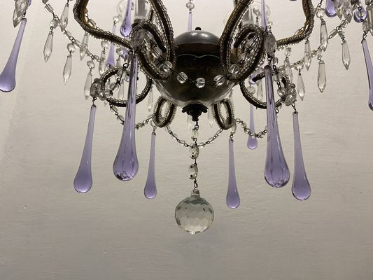 Crystal Beaded Murano Glass Chandelier, 1960s-JJC-1786847