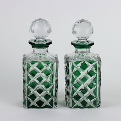 Crystal Bottles from Val Saint Lambert, Set of 2-VMM-1756162