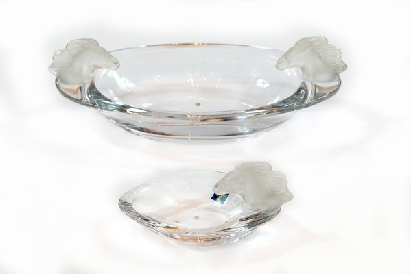 Crystal Bowls Decorated with Horse Heads from Sevres, 1970s, Set of 2-ZVH-821583