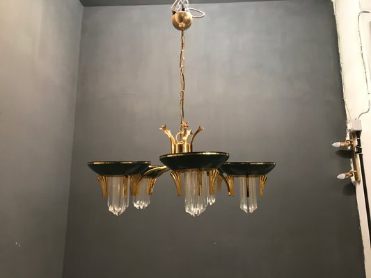 Crystal Brass Chandelier, 1970s-JJC-666967