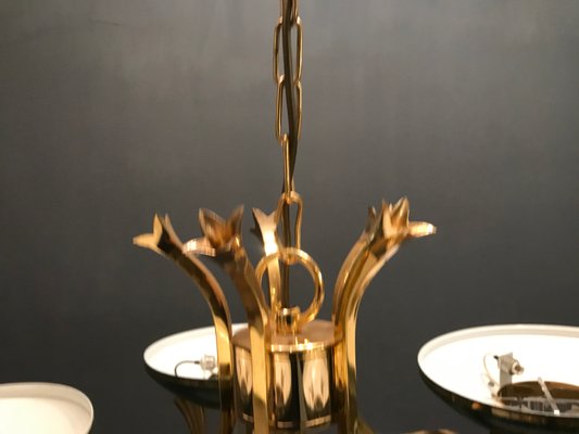 Crystal Brass Chandelier, 1970s-JJC-666967