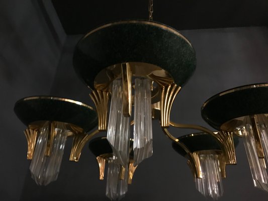 Crystal Brass Chandelier, 1970s-JJC-666967