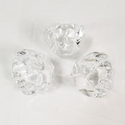 Crystal Candlesticks from Royal Copenhagen, Denmark, 1980s, Set of 3-ZTG-1756526