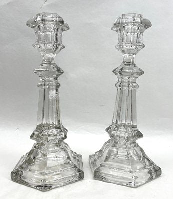 Crystal Candlesticks from Val Saint Lambert, Belgium, 1900s, Set of 2-MJY-1769406