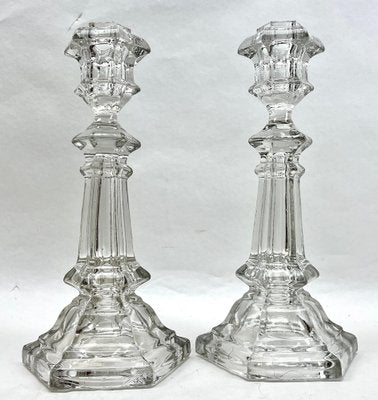 Crystal Candlesticks from Val Saint Lambert, Belgium, 1900s, Set of 2-MJY-1769406