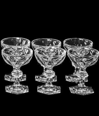 Crystal Champagne Glasses from Baccarat Harcourt, 1841, Set of 6-ZVH-1806293