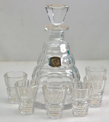 Crystal Decanter by Charles Graffart for Val Saint Lambert, 1950s, Set of 7-MJY-1361669